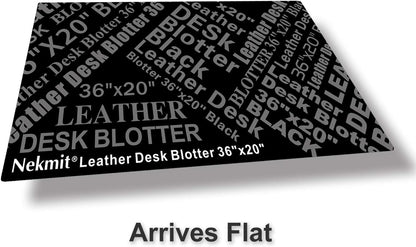 Nekmit Leather Desk Blotter Pad 17 x 12 Inches, Flat, Non-Slip, Waterproof, Black