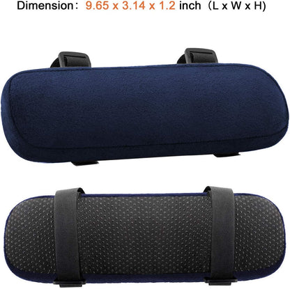 MOSISO Chair Armrest Pads (2 Pack), Memory Foam Home/Office Chair Arm Rest Covers Comfy Computer Gaming Elbow Cushion Removable Washable Elbow Support Forearm Pressure Relief, Black