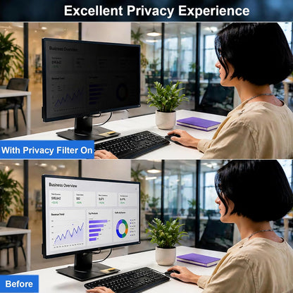 [2-Pack] 24 Inch Computer Privacy Screen 16:9 Aspect Ratio Widescreen Monitor, Eye Protection Anti Blue Light Glare Computer Monitor Privacy Filter, 24inch Removable Black Blackout Anti Spy Desktop Security Privacy Filter