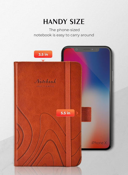 AISBUGUR Pocket Notebook, Small Notebook, 2-Pack Total 320 Pages,3.7" x 5.7" Pocket Notebook (2 Pack, Black1)