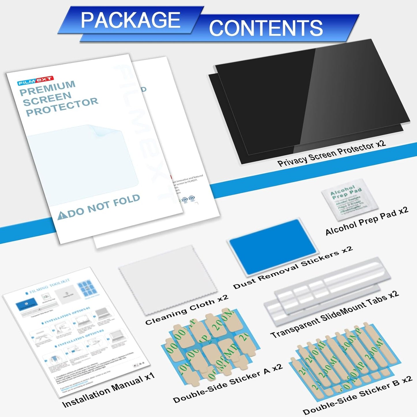 [2 Pack] 27 Inch Computer Privacy Screen , 16:9 Aspect Ratio Monitor Privacy Filter with Anti-Glare, Anti-Blue Light & Anti-Spy Protection, Removable Anti-Scratch Screen Protector for 27-Inch Widescreen Monitors