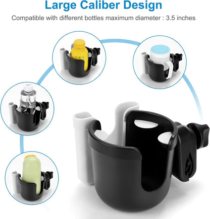Accmor 2-in-1 Walker Cup Holder with Phone Holder, Wheelchair Cup Holder, Rollator Cup Holder, Cup Phone Holder for Walker, Wheelchair, Rollator, Mobility Scooter