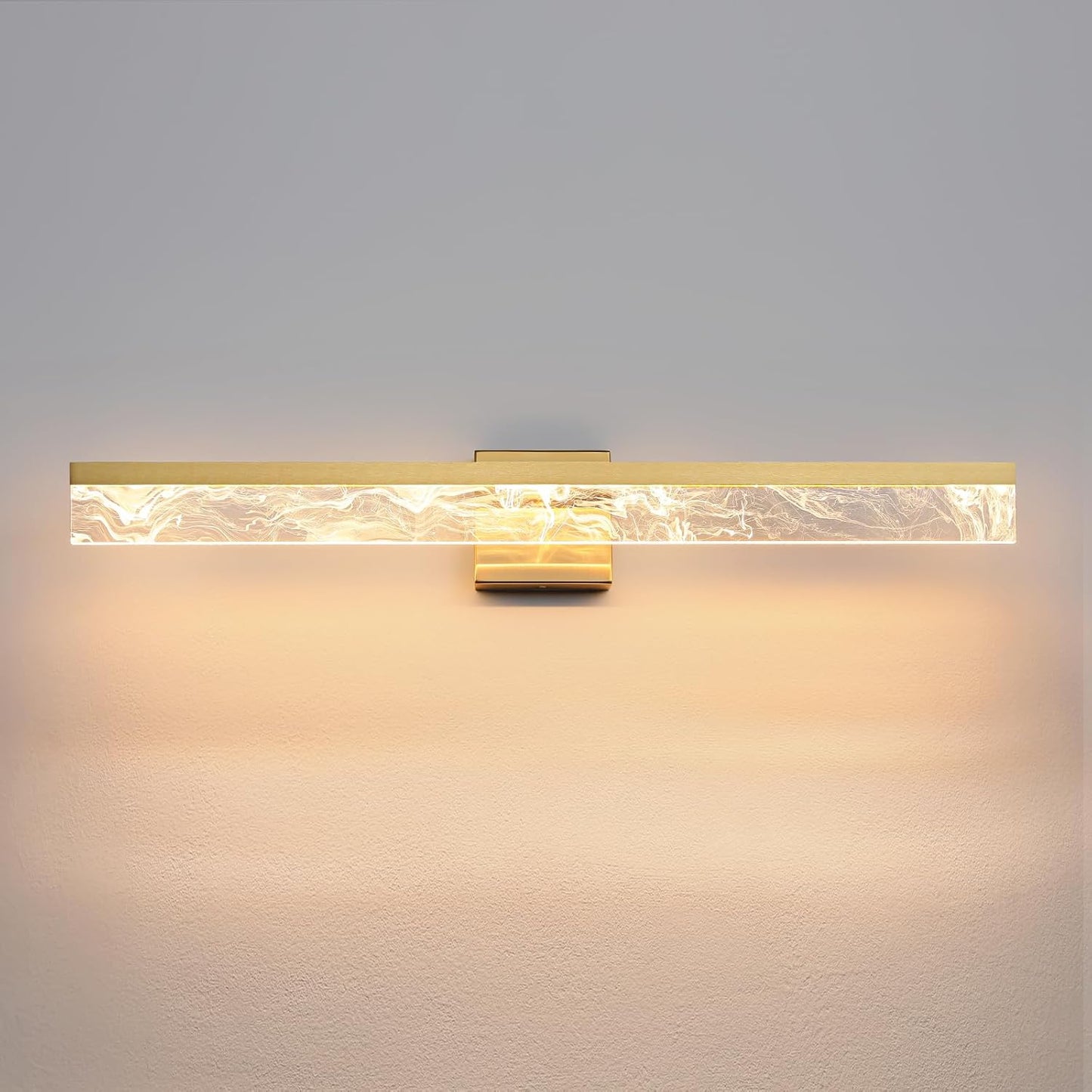AIJIASI 39-Inch Brushed Gold Vanity Light Fixture, 28W Dimmable LED Modern Light Bar for Bathroom Mirror, Restroom, Bedroom (3000K)