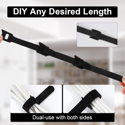 150PCS Cable Ties, 4+6+8+10 inch Multi-Colour Straps for Cable Management, Adjustable Fastening Cord Wraps, Multi-Purpose Reusable Hook and Loop for Home, Office and Garage