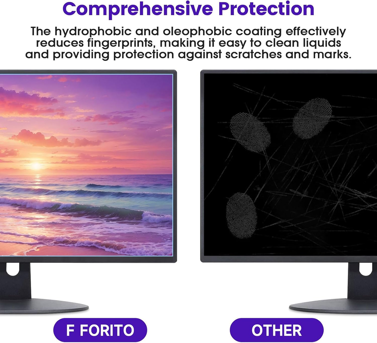 F FORITO 32 inch 16:9 Anti Blue Light Matte Screen Protector for Monitor, Compatible with 32" Sceptre/Dell/Asus/Acer/ViewSonic/Samsung/Aoc/HP/LG Widescreen Monitors