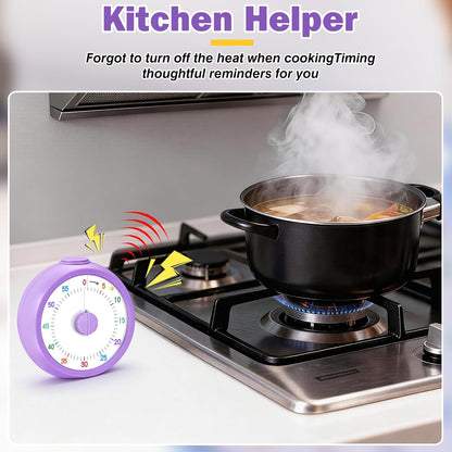 Mwellewm Visual Timer for Kids, 60 Minute Time Digital Pomodoro Timer Countdown with Silent Pause Function for Classroom Kitchen Study Cooking Meetings ADHD Rainbow Pattern(Blue)
