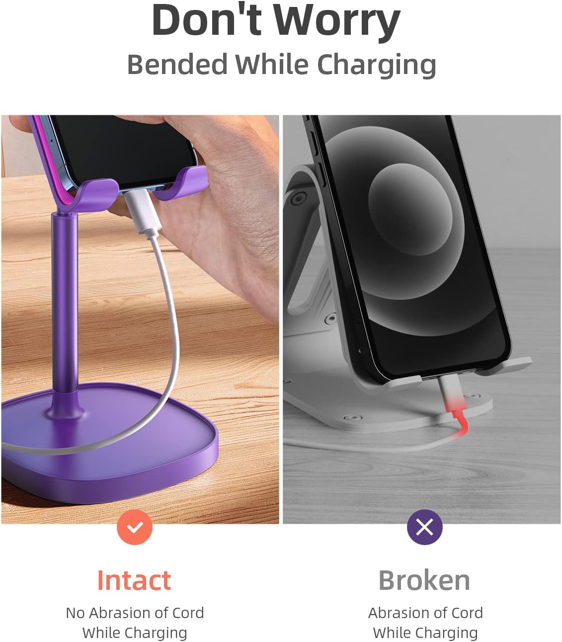LISEN Cell Phone Stand Phone Holder for Desk Office Decor, Office Desk Accessories Women PC Gaming Essentials iPhone Stand Gadgets Men Gift for Father Fit OtterBox Case Switch iPad Air Tablet 4-10 in