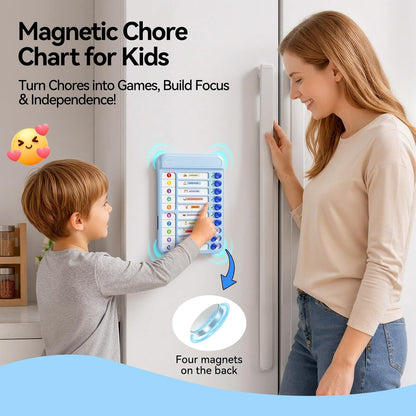 Chore Chart for Kids, Checklist Planning Board with Sliders, 19 Personalizable Sheets and Magnetic Marker, ADHD Tools for Kids to Do List Routine Chart Visual Schedule Board with Stand