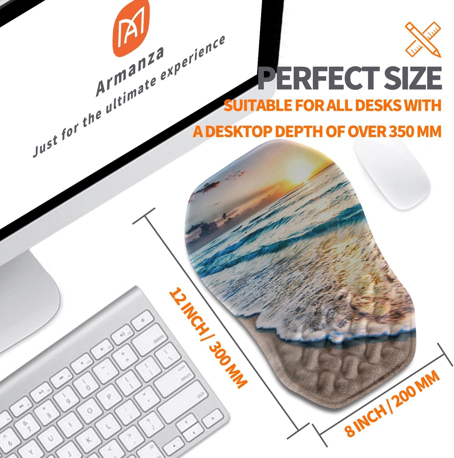 Ergonomic Slope Mouse Pad Wrist Support, Wrist Rest Mousepad for Carpal Tunnel Pain Relief with Massage Bulge and Slow Rebound Memory Foam (12x8 inch, Black)
