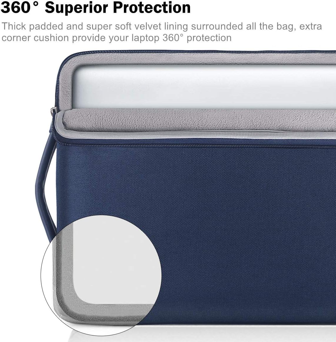 Voova Laptop Sleeve Case 15.6 16 Inch with Handle, 360° Protective Waterproof Slim Computer Bag Cover Compatible with MacBook Pro M2/M3/M4 16, HP Acer Lenovo Yoga ThinkPad Asus Laptop, Grey