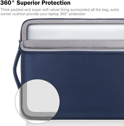 Voova Laptop Sleeve Case 15.6 16 Inch with Handle, 360° Protective Waterproof Slim Computer Bag Cover Compatible with MacBook Pro M2/M3/M4 16, HP Acer Lenovo Yoga ThinkPad Asus Laptop, Grey