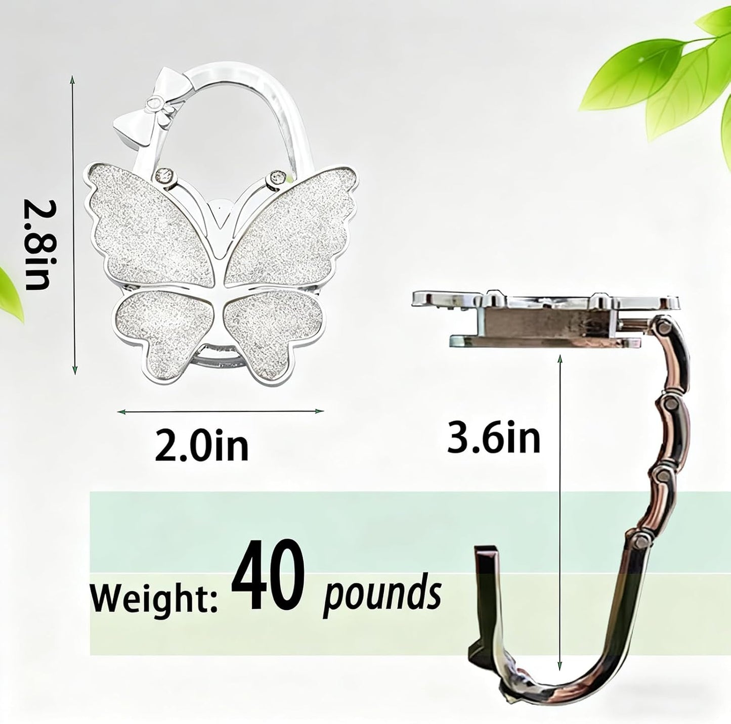 PJY Foldable Purse Hook for Table - Portable Bag Holder,Folding Handbag Hanger Various Heavy Items Desk Hook (A)