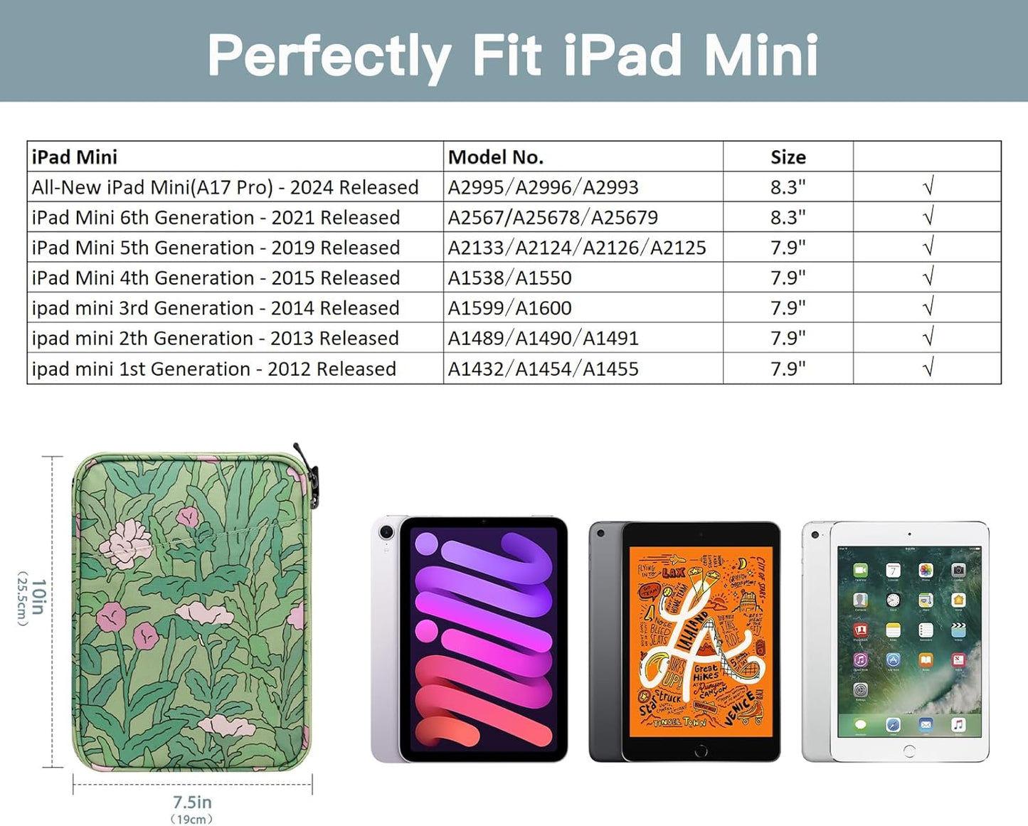 TiMOVO 9-11" Tablet Sleeve Bag for iPad 11-inch A16 2025, iPad 10.9"/10.2"| Air 11 Inch/5th/4th Gen. 10.9", Galaxy Tab A9+/A11Plus 11", Protective Bag with Pocket, Black