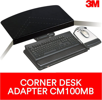 3M Keyboard Tray, Just Lift To Adjust Height And Tilt, Sturdy Tray Includes Gel Wrist Rest And Precise Mouse Pad, Swivels Side To Side And Stores Under Desk, 23" Track, Black (AKT90LE)