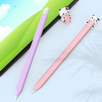 NIUTRENDZ Cute Bear Apple Pencil Case for Apple Pencil 2nd Generation Case Silicone Protective Cover Sleeve Skin Accessories (Brown, Apple Pencil 2nd Generation)