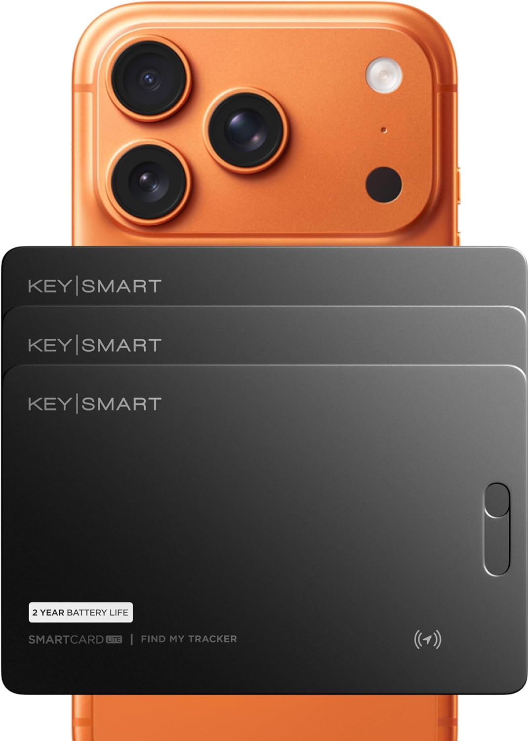 KeySmart SmartCard (Gen 2) MFI-Certified Wallet Tracker Card, Compatible with Apple Find My App, Rechargeable Thin GPS Item Finder for Luggage Tag, Smart Bluetooth Tracking with Key Chain Hole, 1 Pack