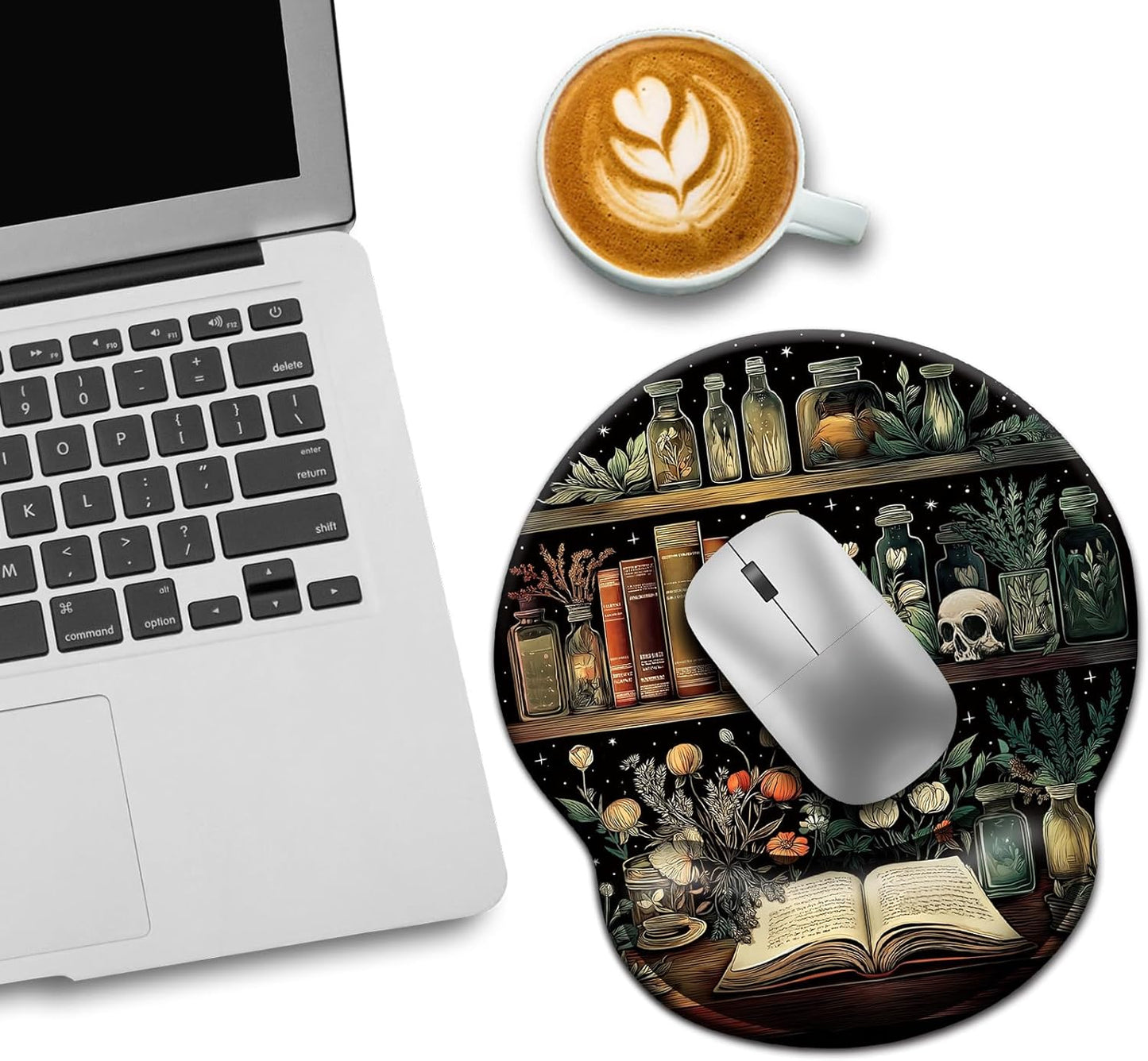 LIMKRIAN Cat Ergonomic Mouse Pad with Wrist Rest, Gaming Mouse Pad with Wrist Support, Funny Mouse Pads for Desk, Computer Mousepad with Non-Slip Pain Relief PU Base, Cute Office Desk Accessories
