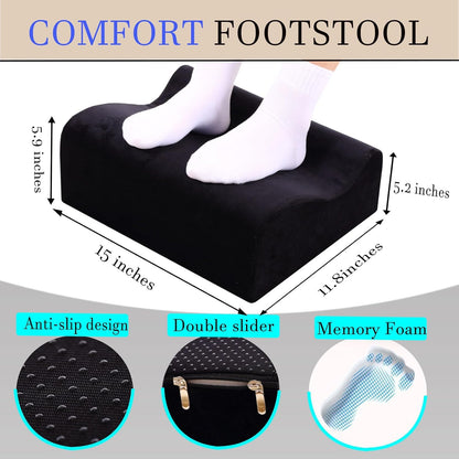 Foot Rest for Under Desk at Work,At Work Soft Ergonomic Footrest,Support Foot Pillow,Heel Chair,Leg Elevation Pillow,(Blue)