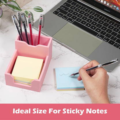 Kamehame Black Sticky Note Holder, Silicone Memo Holder with Pen or Card Slots, Sticky Note Dispenser, Fits 3x3 Inches Sticky Notes