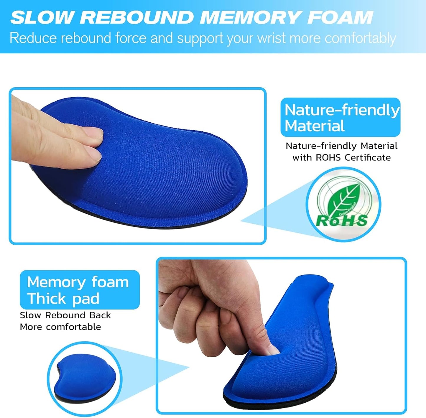 Keyboard Wrist Rest and Mouse Wrist Rest Set - Ergonomic Memory Foam Wrist Cushion - for Wrist Support on Computer, Laptop, Office, Playing Games, Typing Relieves Wrist Pain Rose Red