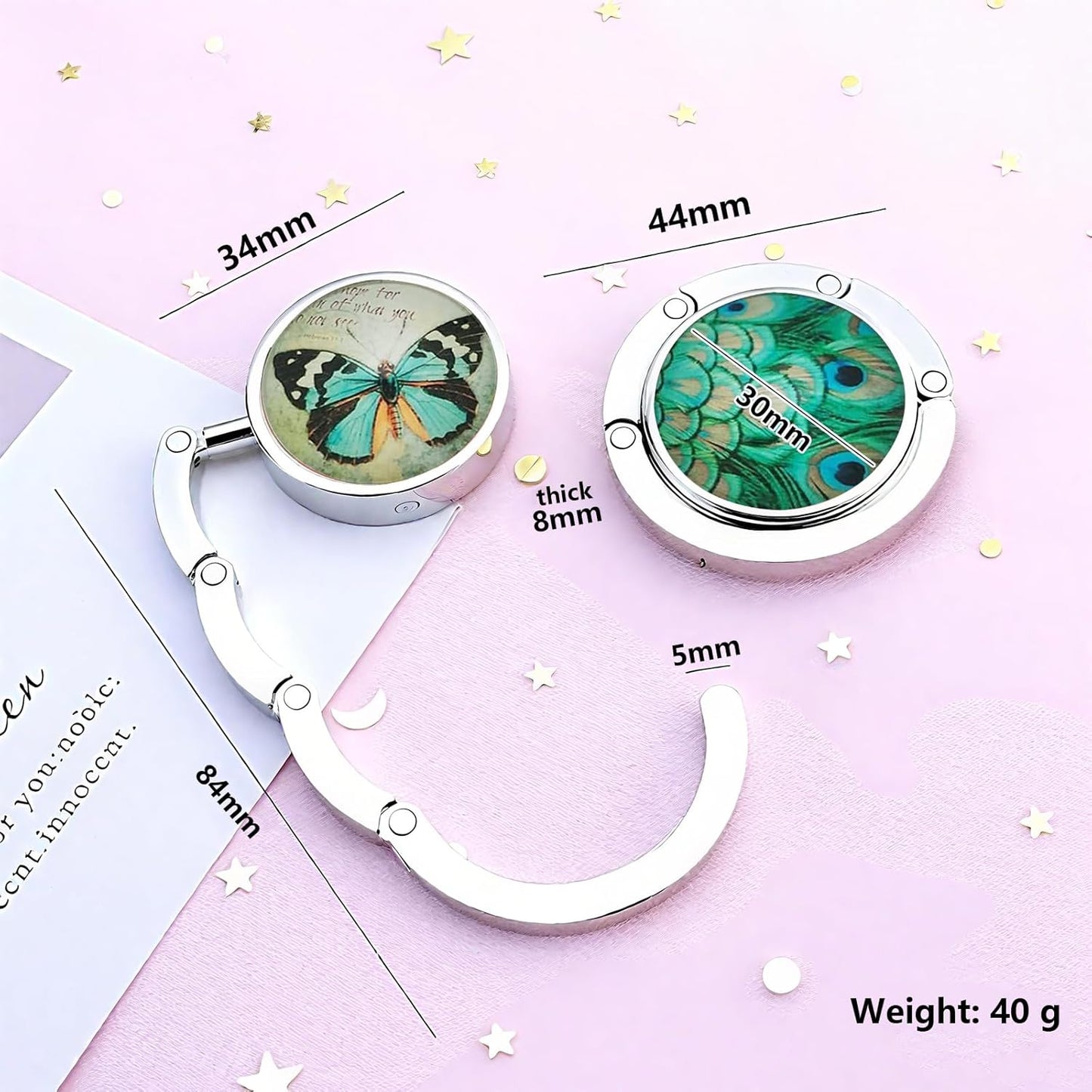 Foldable Purse Hook for Table, Purse Hanger for Table, Desk Bag Hook, Desk Purse Hook, Purse Holder for Table - Compact Portable Multi-Use Design, Aluminum Alloy Handbag Hanger, 3 Pcs (Style A)