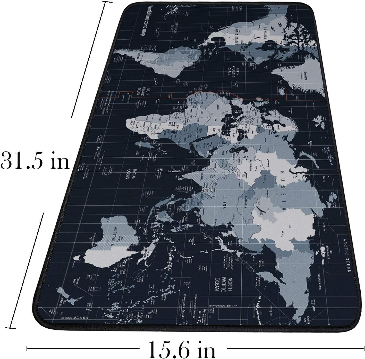 Large Extended Gaming Mouse Pad with Stitched Edges, (31.5X15.7In) Durable Non-Slip Natural Rubber Base, Waterproof Computer Keyboard Pad Mat for Esports Pros/Gamer/Desktop/Office/Home-Black