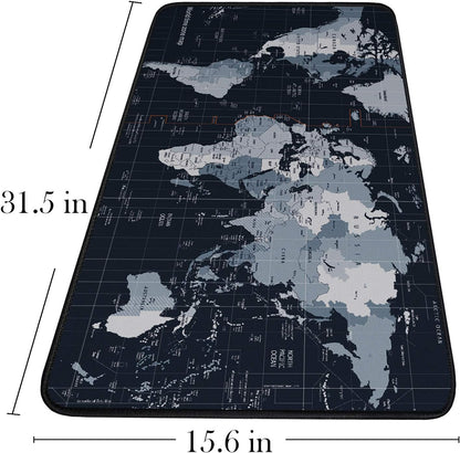 Large Extended Gaming Mouse Pad with Stitched Edges, (31.5X15.7In) Durable Non-Slip Natural Rubber Base, Waterproof Computer Keyboard Pad Mat for Esports Pros/Gamer/Desktop/Office/Home-Black