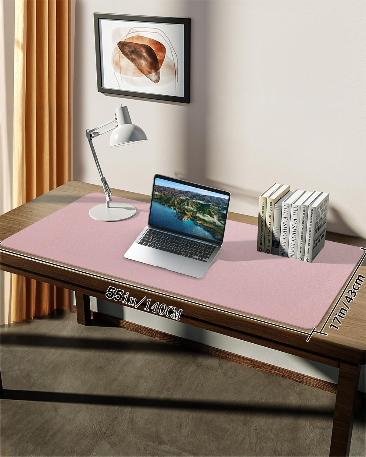 Leather Desk Pad Protector, Office Desk Mat, Large Mouse Pad, Non-Slip PU Leather Desk Blotter, Laptop Desk Pad Desk Accessories for Office and Home (Black, 40" x 17")