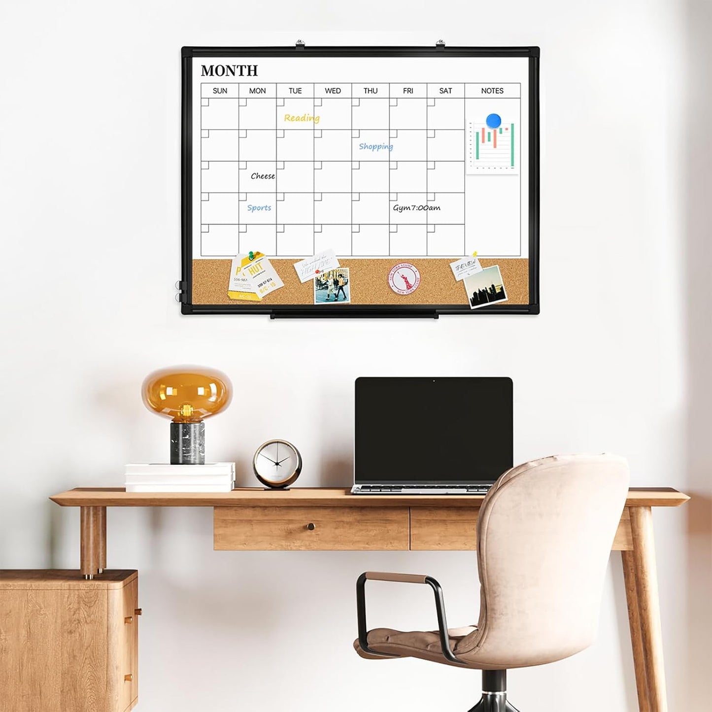 Weekly Calendar Dry Erase Whiteboard for Wall, 24"x18" Magnetic Weekly Planner White Board, Double Sided Hanging Daily Planning Board for Home, Office, School, Kitchen