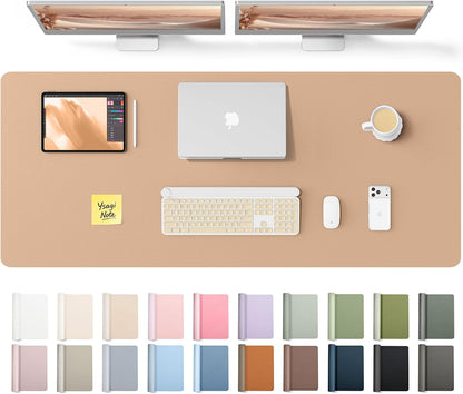 YSAGi Leather Office Desk Pad Protector, Large Mouse Pad, Non-Slip, PU Leather, Laptop Desk Blotter, Waterproof Writing Pad for Office and Home, Black, 23.6" x 13.8" - Colors B