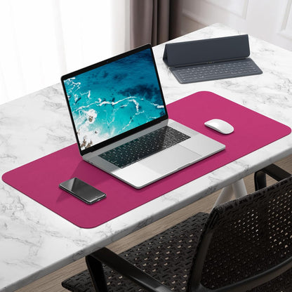 Hsurbtra Desk Pad, 23.6" x 13.8" PU Leather Desk Mat, M Extended Mouse Pad, Waterproof Desktop Blotter Protector, Non-Slip Ultra Thin Small Laptop Keyboard Writing Mat for Office Home, Pink