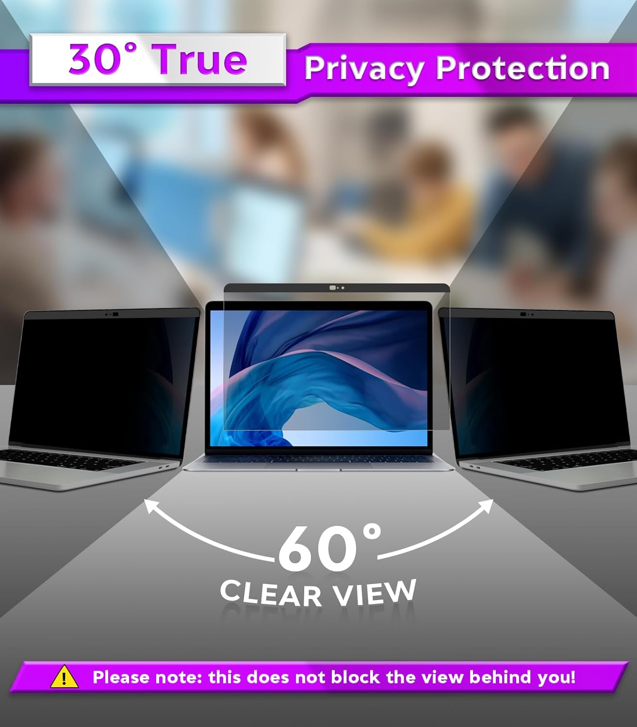 PYS Magnetic Laptop Privacy Screen Filter 15.6 Inch 16:9 - Detachable Computer Screen Privacy Shield, Anti-Glare Blue Light, Removable 15.6" Screen Protector for Lenovo, HP, Dell, Acer, ASUS