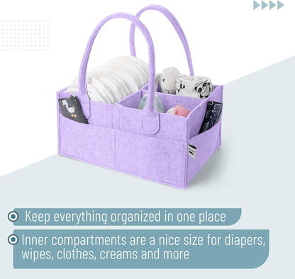 Mr. Pen- Baby Diaper Caddy Organizer, Gray, Medium, Nursery Storage Bin and Car Organizer for Diapers and Baby Wipes