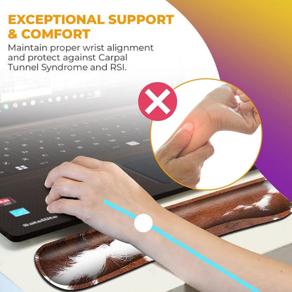 Mouse Pad with Wrist Support, Ergonomic Gel Mouse Pad Beautiful Flowers,Pink Hyacinths on Wood Panel，Non-Slip Durable, Memory Foam Keyboard Wrist Rest, Suitable for Office Typing Games