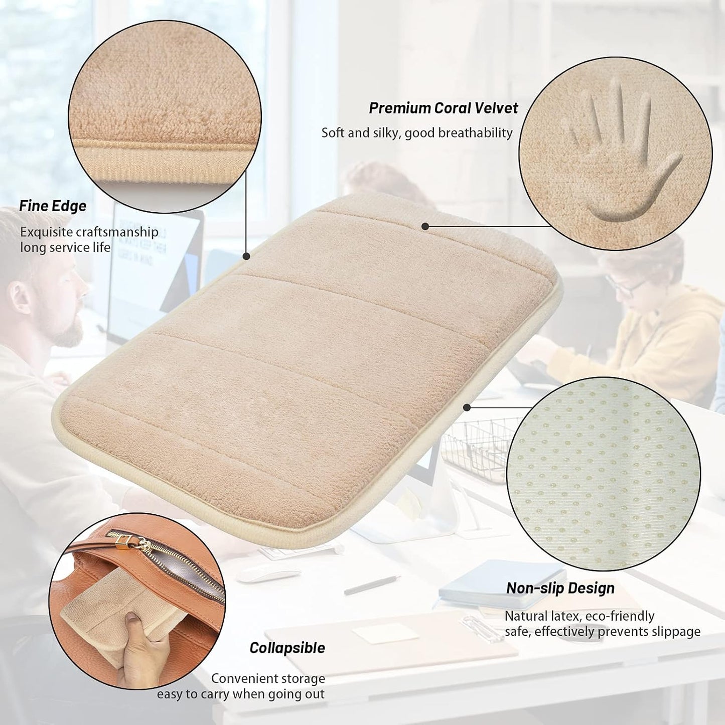 2Pcs Upgrade Computer Wrist Elbow Pad, Portable Memory Foam Arm Wrist Rest Pillow, Soft Wrist Support Mat for Keyboard Desktop Office Gaming - Alleviate Elbow Pain (Moderate Size, 7.8 x 15.7 inch)