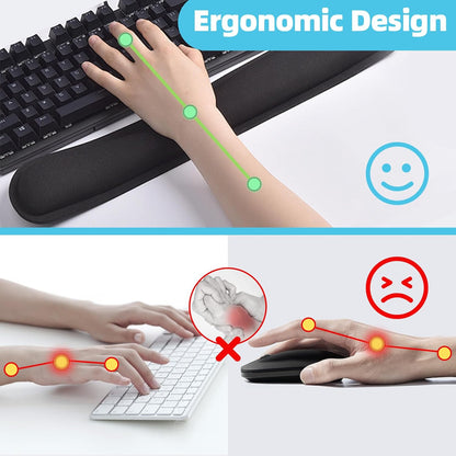 MXCOIRTP Wrist Rest for Mouse, Ergonomic Memory Foam Wrist Cushion Support Pad, Mouse Wrist Pad with Non-Slip Base for Typing Pain Relief, Office, Home, Gaming, Computer, Black