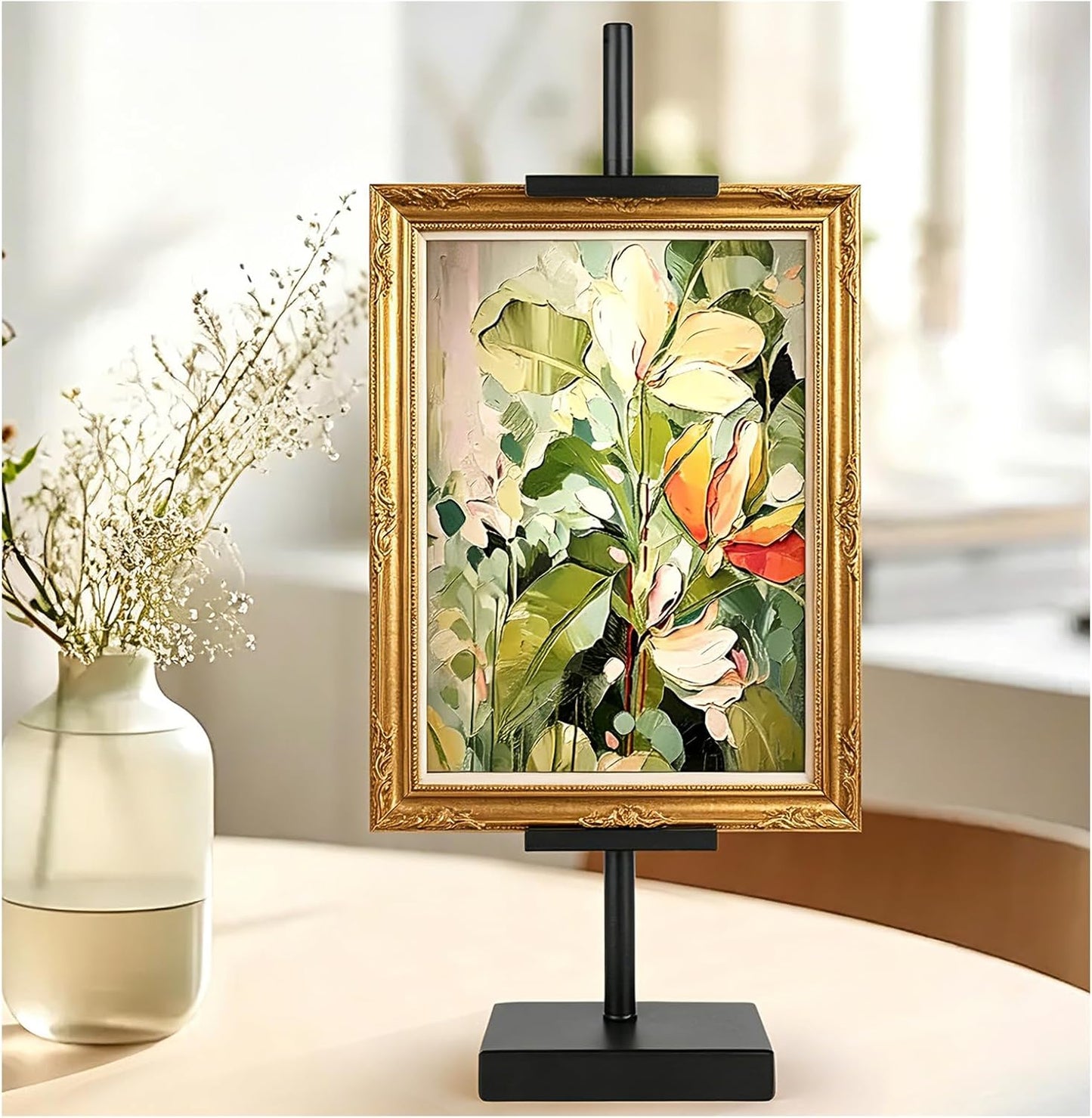 1pcs Adjustable Tabletop Easel Stand for Picture Frames, Picture Easels for Display, Gold Easel, Picture Frame Stand, Adjustable Art Easel.(18inch,Black)