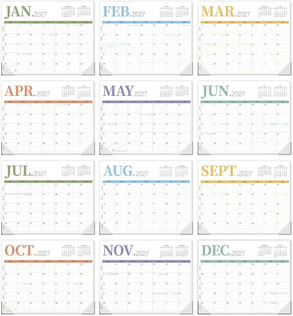 Guasslee Desk Calendar 2026-2027(Jun. 2026 - Dec. 2027), 19-Month School Year Compact Desktop & Wall Calendar, 14" x 11" Thick Paper Monthly Planner for Small Space, Home Office, Dorm & School