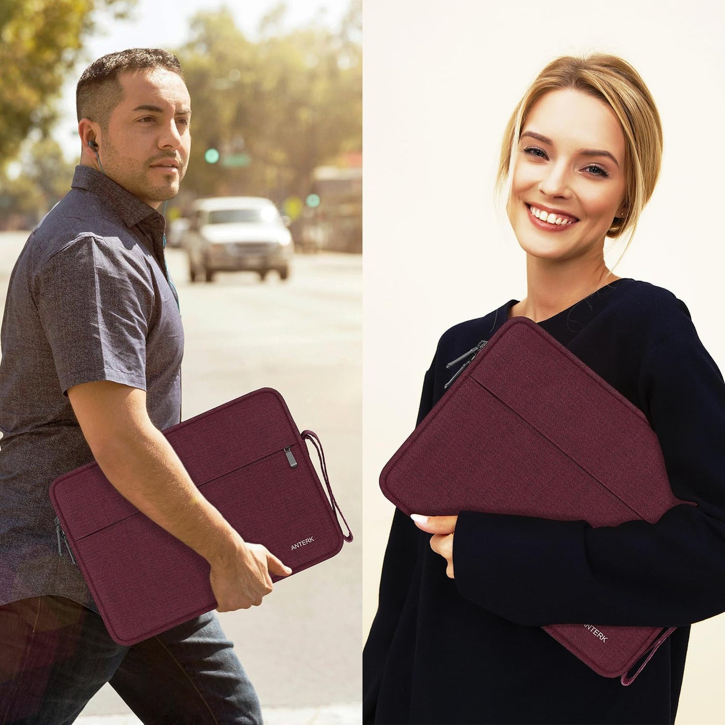 Laptop Sleeve 14 Inch, Water Resistant Traveling Computer Cover with Handle, Shockproof Protective Carrying Laptop Case Compatible for 14 Inch MacBook Air/Pro, HP, Dell, Asus, Lenovo, Black