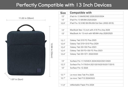 Dadanism 9-11 Inch Tablet Sleeve Bag Carrying Case with Shoulder Strap for iPad (A16) 11", iPad 10th Gen 10.9", iPad Air M4/Pro M5 11", iPad 9/8/7th 10.2", Galaxy Tab A11+ Plus 11", Cloudy Pink