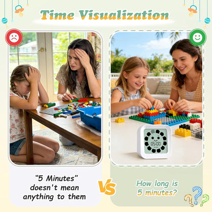 EooCoo Digital Visual Timer 60-Minute Countdown (3-in-1) for Kids & Adults, Handy Time Management Tool, Classroom Essential, Ideal Back-to-School Teacher Gift - Fits Homeschool, Kitchen, ADHD Users