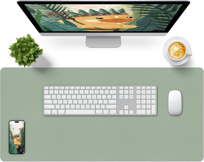 Bloss Leather Desk Pad and Keyboard Wrist Rest, Large Mouse Pad + Keyboard Pad+Mouse Wrist Support, Non-Slip Desk Mat Protector for Office, Home(31.5×15.7 Inches,Beige) - Colors B