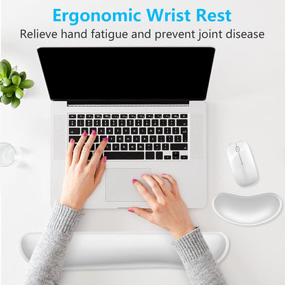 Dapesuom Enlarge Keyboard Wrist Rest, Memory Foam Keyboard Wrist Cushion for Computer Desk Mats Support, Pain Relief Ergonomic Mouse Pad Rests with Non-Slip Base for Gaming, Laptop, Radiant Orchid