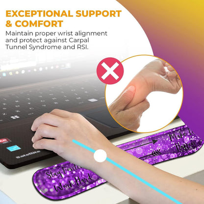 Mouse Pad with Wrist Support, Ergonomic Gel Mouse Pad Beautiful Flowers,Pink Hyacinths on Wood Panel，Non-Slip Durable, Memory Foam Keyboard Wrist Rest, Suitable for Office Typing Games