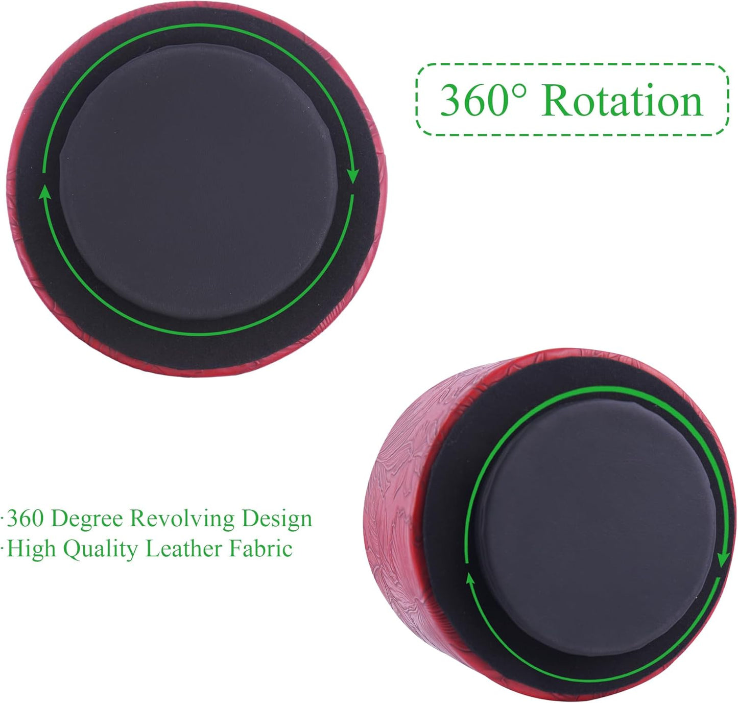 Round Leather Art Supply Organizer,Remote Control Holder,360 Degree Rotating,Multi-Functional Pencil Holder,4 Compartments Desktop Stationary Organizer(1-Fractal Flower) | Round - Colors C