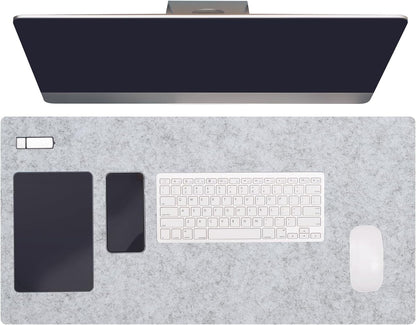 PATIKIL 47.2" x 23.6" Large Felt Desk Pad Protector, Upgrade Non-Slip Desk Mat Full Table Mouse Pad Keyboard Mats for Laptop Computer Writing Desk Table Gaming Home, Light Gray