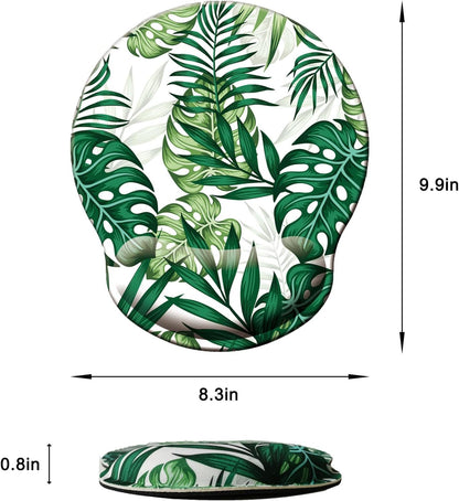 Mouse Pad with Wrist Support, Ergonomic Mouse Pad with Memory Foam Wrist Rest Cushion, Non-Slip Rubber Base Gaming Mice Pad for Home Office Computer Laptop, Flowers Grass