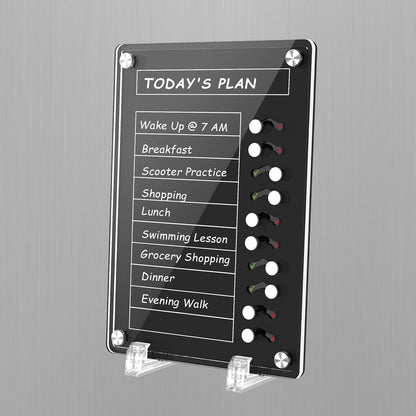 NiHome Acrylic Magnetic to Do List Planning Board with Sliders & Desktop Stand, Chore Chart for Kids & Adults, Checklist Routine Chart Task Board for Fridge & Desk, for Magnetic Metal Surfaces Only