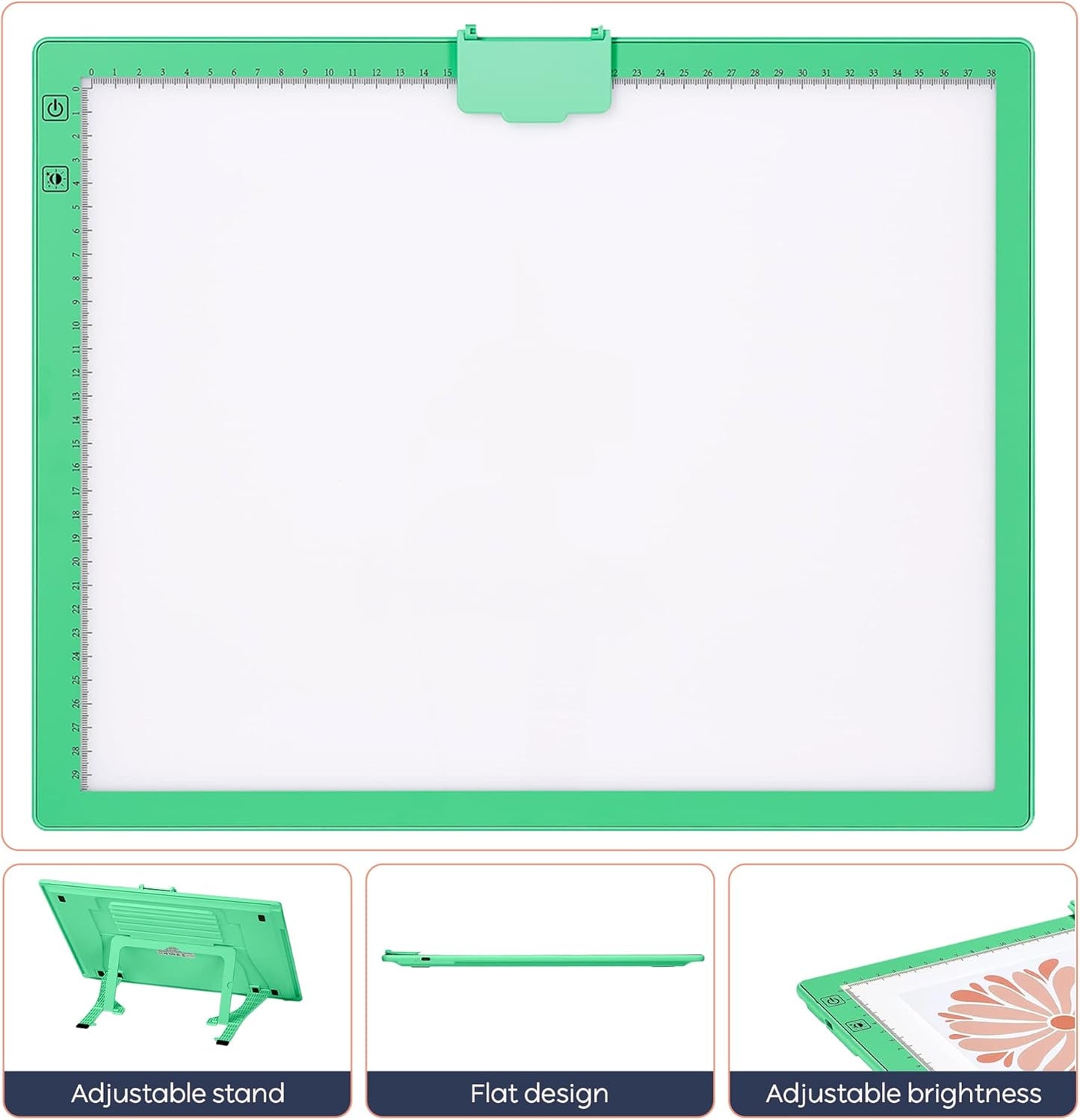 iVyne Rechargeable A3 Light Pad for Diamond Painting - LED Light Board for Weeding & Tracing - Diamond Art Light Pad - Ultra-Thin & Portable - Perfect for Artists & Crafters - Blue