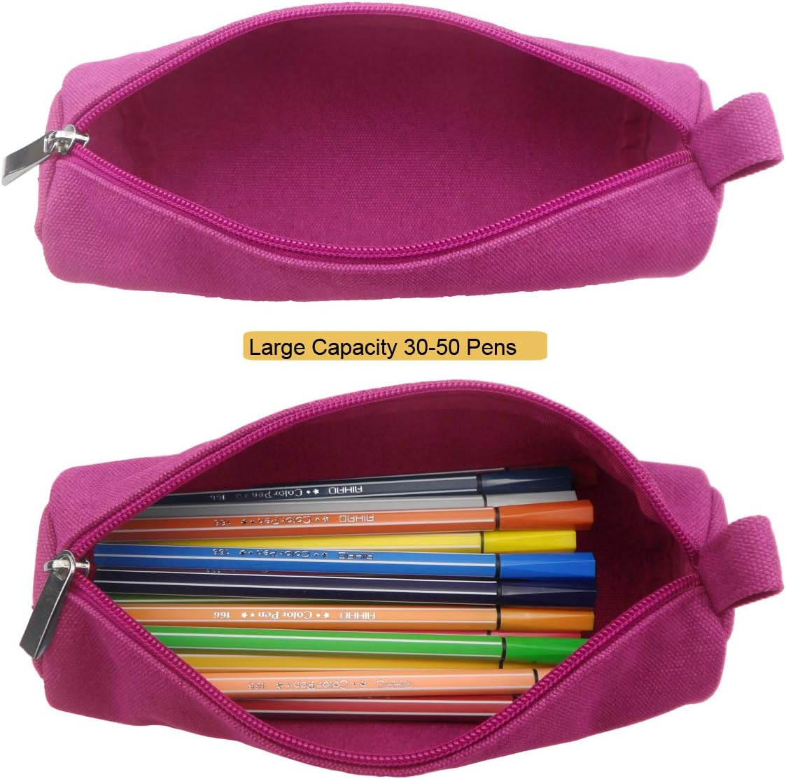 Heavy Canvas Stationery Portable Compact Simple Zipper Pencil Case and Durable Small Medicine Bag 1 Pack Khaki